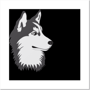 husky dog face Posters and Art